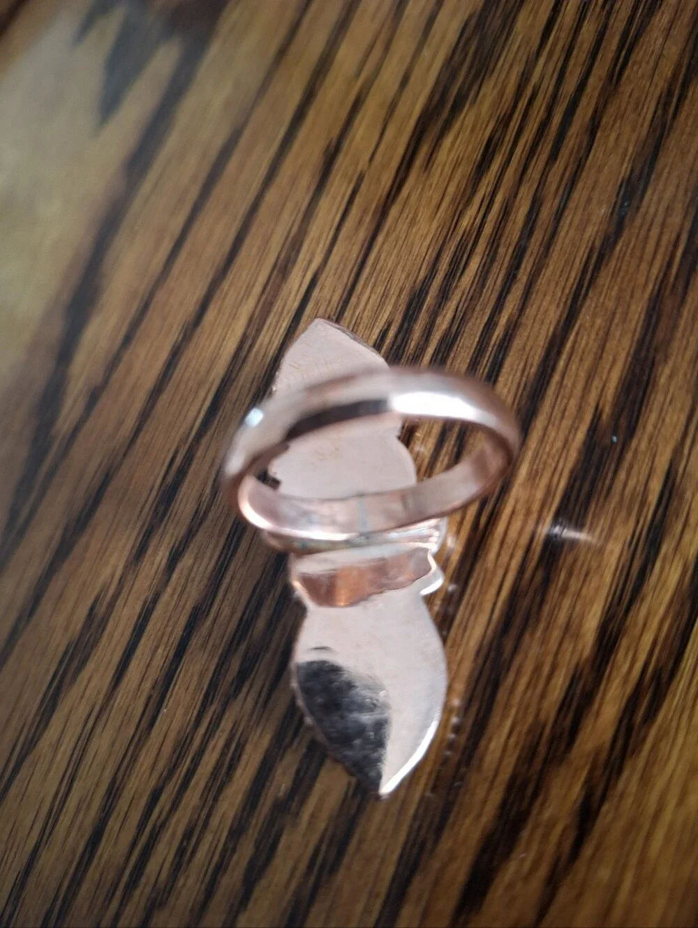 Ring Turquoise 4 Natural Stones On Copper Setting And Band Size 7